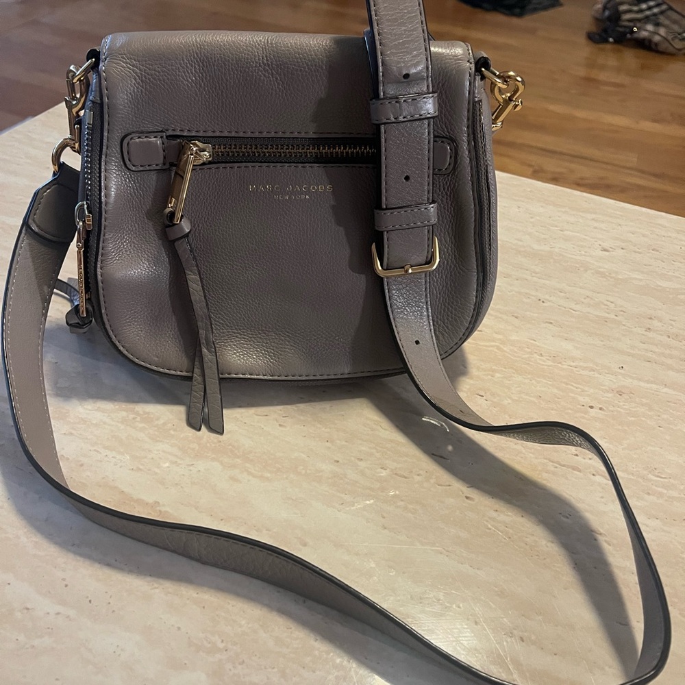 Marc Jacobs Taupe Leather Crossbody Bag